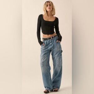 Debut black corset like crop top. Size M/L